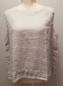 Cut Loose Hanky Linen Hi-Low Tank Top (XL, Aluminum)- On Sale!