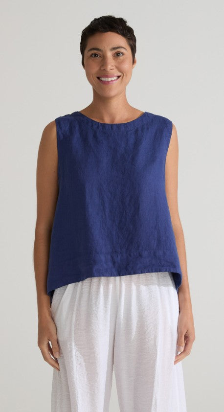 Cut Loose Hanky Linen Hi Low Tank