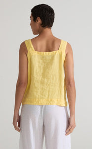 Cut Loose Hanky Linen Square Neck Shell