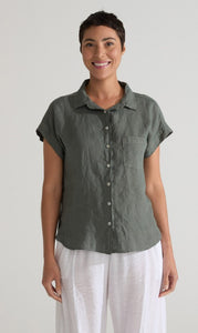 Cut Loose Hanky Linen Short Sleeve Pocket Shirt