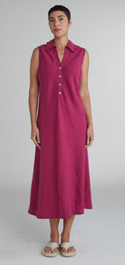 Cut Loose Solid Linen Bias Placket Dress