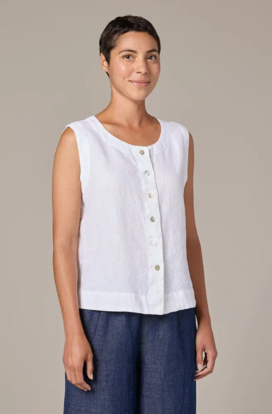 Cut Loose Solid Linen Vest