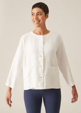 Load image into Gallery viewer, Cut Loose Solid Linen 3/4 Sleeve Cropped Jacket