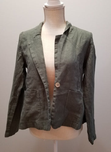 Cut Loose Solid Linen 1 Button Blazer (XS, Clay)- On Sale!
