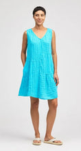 Load image into Gallery viewer, Cut Loose Blue Linen Stripe Patch Dress