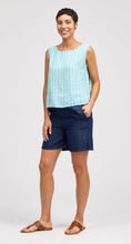 Load image into Gallery viewer, Cut Loose Blue Linen Stripe Side Button Shell