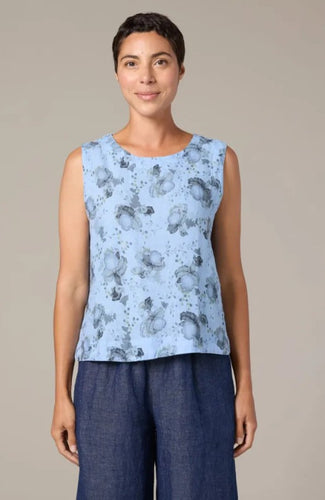 Cut Loose Leoni Floral Print Shell with Wide Facing