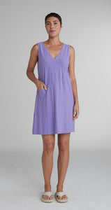 Cut Loose Linen Cotton Jersey Wrap Bodice Dress
