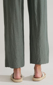 Cut Loose Linen Cotton Jersey Raw Hem Barrel Pant