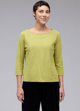 Load image into Gallery viewer, Cut Loose Linen Cotton Jersey 3/4 Sleeve Boatneck Tee