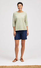 Load image into Gallery viewer, Cut Loose Linen Cotton Jersey Crop Shoulder Tee