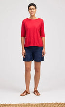 Load image into Gallery viewer, Cut Loose Linen Cotton Jersey Elbow Sleeve Top