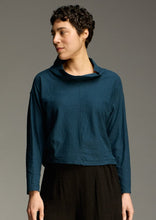 Load image into Gallery viewer, Cut Loose Linen Cotton Jersey Long Sleeve Cowl Top