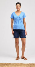 Load image into Gallery viewer, Cut Loose Linen Cotton Jersey Short Sleeve Tuck Front Tee