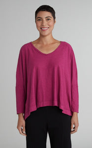 Cut Loose Linen Cotton Jersey One Size Deep V Top