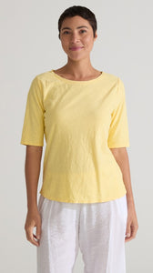 Cut Loose Linen Cotton Jersey Elbow Tee