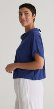 Load image into Gallery viewer, Cut Loose Linen Cotton Jersey Roll Sleeve Cowl Top