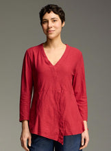 Load image into Gallery viewer, Cut Loose Linen Cotton Jersey 3/4 Sleeve Wrap Top