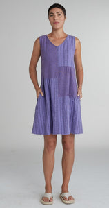 Cut Loose Pinstripe Linen Patch Dress