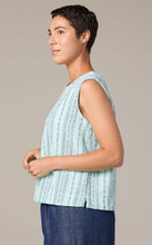 Load image into Gallery viewer, Cut Loose Pinstripe Linen Shell with Wide Facing