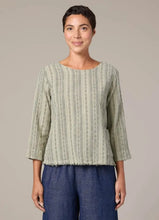 Load image into Gallery viewer, Cut Loose Pinstripe Linen 3/4 Sleeve Pocket Shell