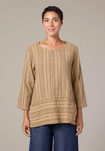 Load image into Gallery viewer, Cut Loose Pinstripe Linen Pocket Border Top