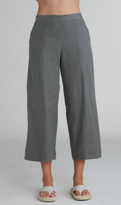 Cut Loose Linen Tencel Crop Wide Leg Pant