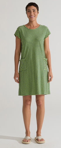 Cut Loose Navy Stripe T-Shirt Dress (S, Verde) - On Sale!