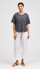 Load image into Gallery viewer, Cut Loose Navy Stripe Short Sleeve Boxy Raglan Tee