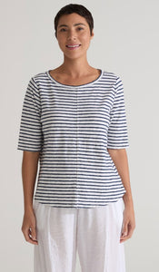 Cut Loose Navy Stripe Elbow Tee
