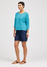 Load image into Gallery viewer, Cut Loose Navy Stripe Boxy Pocket Tee