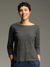 Load image into Gallery viewer, Cut Loose Black Stripe 3/4 Sleeve Boatneck Tee
