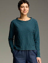Load image into Gallery viewer, Cut Loose Black Stripe Boxy Mockneck Top