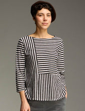 Load image into Gallery viewer, Cut Loose Black Stripe Patch Aline Boatneck