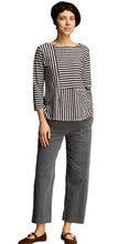 Load image into Gallery viewer, Cut Loose Black Stripe Patch Aline Boatneck