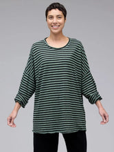 Load image into Gallery viewer, Cut Loose Black Stripe Oversized T-Shirt