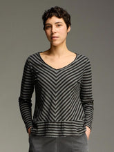 Load image into Gallery viewer, Cut Loose Black Stripe Long Sleeve Border Top