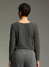 Load image into Gallery viewer, Cut Loose Black Stripe Long Sleeve Border Top