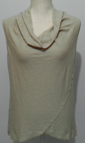 Cut Loose Light Weight Cotton Jersey Faux Wrap Cowl Top (S, Rye)- On Sale!