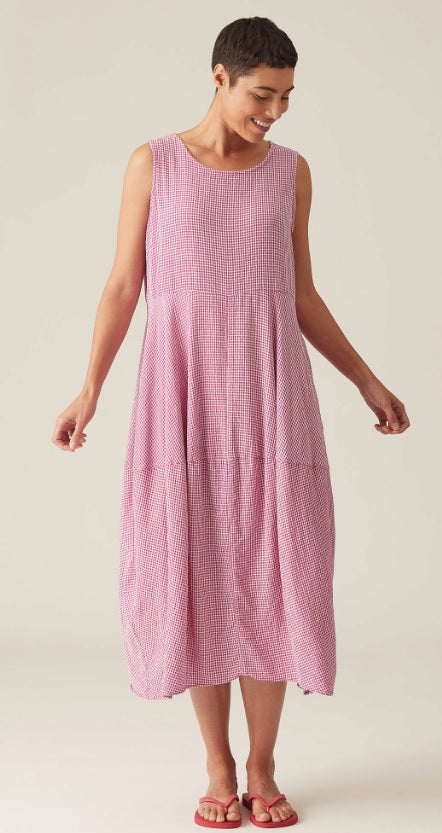Cut Loose Crinkle Check Seamed Bubble Dress