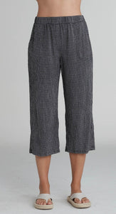 Cut Loose Crinkle Check Easy Crop Pant