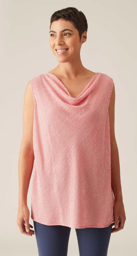 Cut Loose Crinkle Check Draped Neck Top