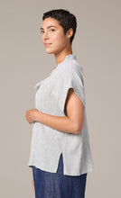 Load image into Gallery viewer, Cut Loose Crinkle Check Short Sleeve Cowl Top