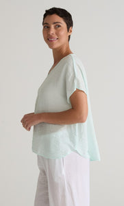 Cut Loose Rayon Parachute V-Neck Popover Top