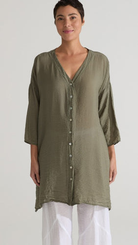 Cut Loose Rayon Parachute Tunic Shirt