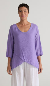 Cut Loose Rayon Parachute Double Layer V-Neck Top