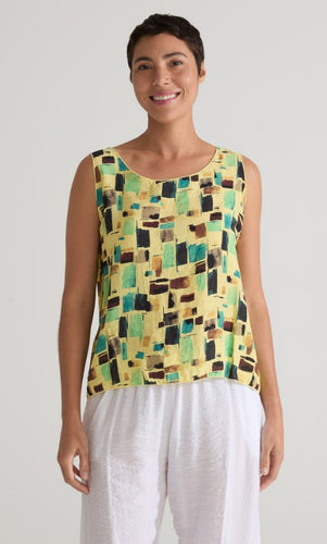 Cut Loose Check Sea Glass Layering Tank