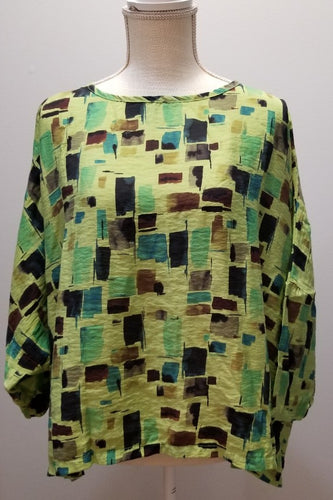 Cut Loose Check Sea Glass One Size Crop Top (Osize, Verde)- On Sale!