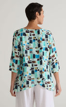 Load image into Gallery viewer, Cut Loose Check Sea Glass Double Layer V-Neck Top