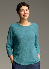 Load image into Gallery viewer, Cut Loose Texture Sweater Knit 3/4 Sleeve Boatneck Top